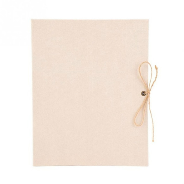 10 inch Vertical Photo Album Hand-paste Linen Album Children Growth Creative Gift Album(Beige)