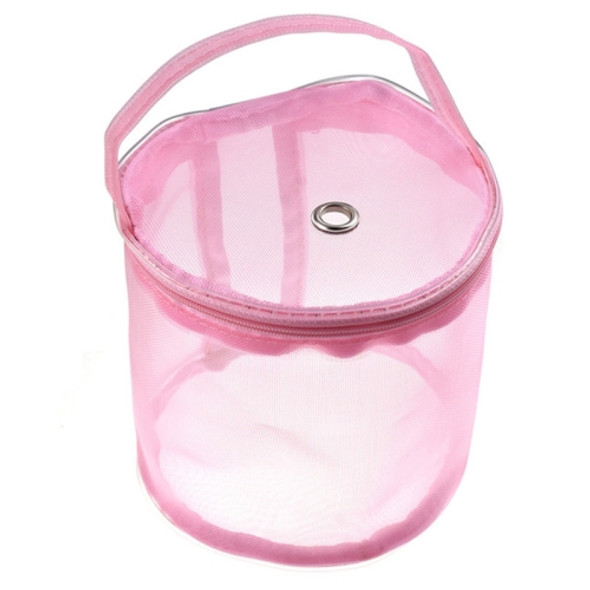 Mesh Bag DIY Hand Weaving Tools Yarn Storage Knitting Bag Organizer Hollow Yarn Bag(Small Pink )