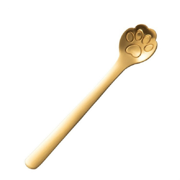 Stainless Steel Creative Cat Claw Coffee Spoon Dessert Cake Spoon, Style:Cat Claw Spoon, Color:Gold