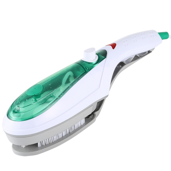 Handheld Garment Steamer Brush Portable Clothes Steam Iron, UK Plug 220V(Green)