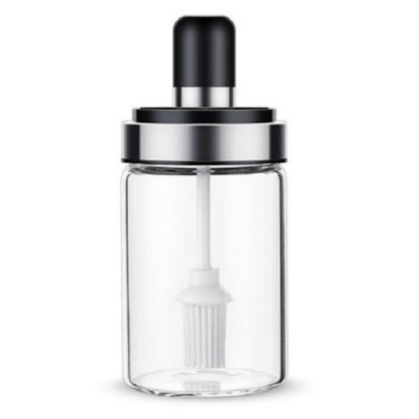 Kitchenware Seasoning Jar Spoon Cover Integrated Sealing Moisture-proof Cruet, Color:Stainless Steel Brush