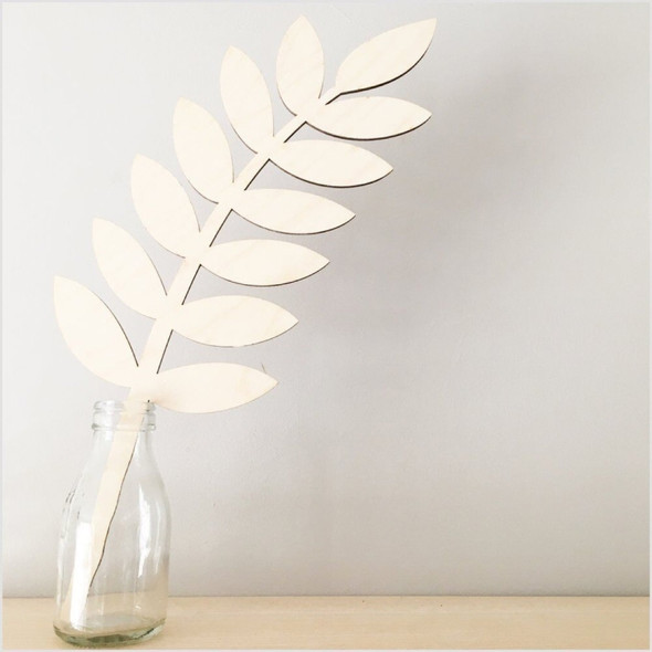 Elm Leaves Flowers Plywood Wall Stickers Home Decoration(Laurel Logs )