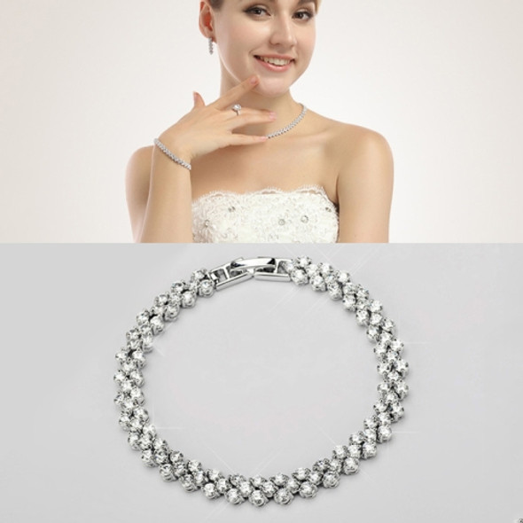 18cm Fashion Zircon Encrusted Roman Bracelets Platinum-plated Bracelet Jewelry