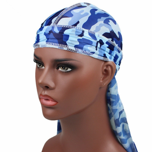 w-3 Camouflage Printing Long-tailed Pirate Hat Turban Cap