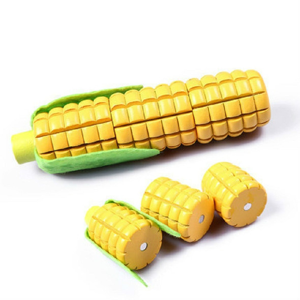 Wooden Magnetic Vegetable Fruit Cutler Kitchen Toys Children Educational Toys, Style:Corn