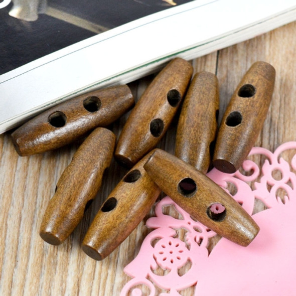 20 in 1 Vintage Brown Wooden Olive Buckle Flat Buckle, Specification: 3.5 x 1.1cm(Brown)