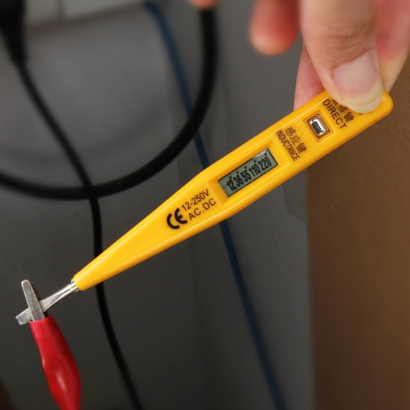 Portable AC DC Voltage Test Pencil Circuit Detector Volt Tester 12-250V Detection(Yellow)