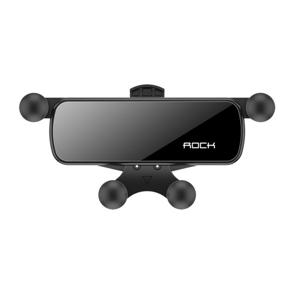 ROCK Car Air Outlet Gravity Mobile Phone Holder Bracket, Hidden Mirror Version (Black)