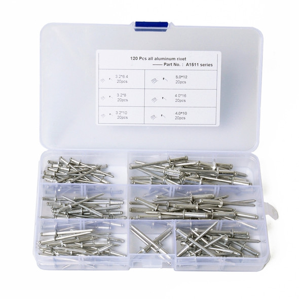 120 PCS All Aluminum POP Rivet Assortment Kit