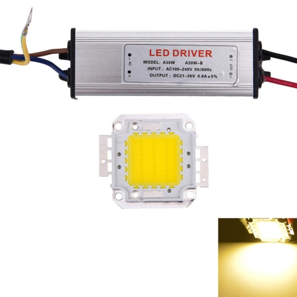 30W 2600LM High Power LED Integrated Light Lamp + 21-36V LED Driver(Warm White)