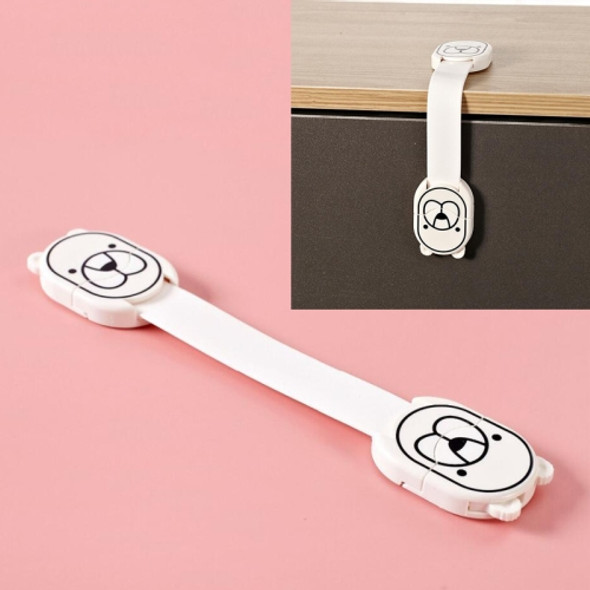 2 PCS Child Safety Protection Supplies Baby Cartoon Poster Safety Lock Drawer Anti-pinch Hand Protection Lock(White)