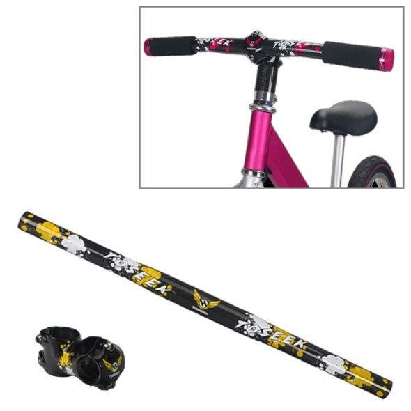 TOSEEK Carbon Fiber Children Balance Bike Handlebar, Size: 520mm (Yellow)