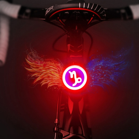USB Charging Red Blue Color Riding Light Rear Lamp Safety Warning Light (Capricorn Style)