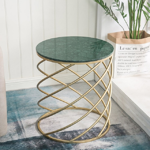 SY0588 Round Coffee Table Modern Minimalist Creative Personality Bedroom Bedside Table, Color:Green Spring, Size:50x50x57cm