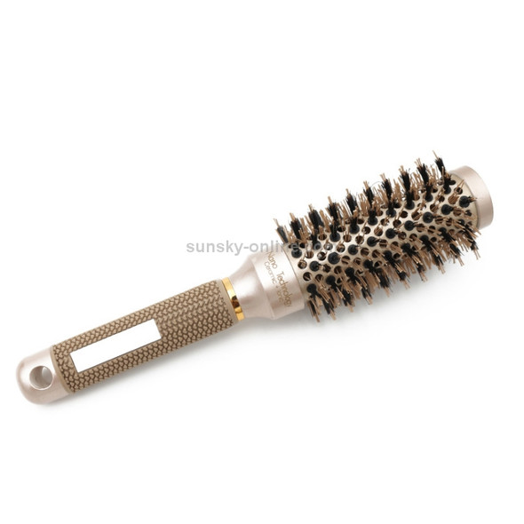 Ceramic Aluminium Hair Comb Round Brush with Nylon Bristle Professional Barber Styling Hair Brush(32mm)