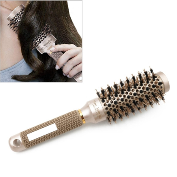 Ceramic Aluminium Hair Comb Round Brush with Nylon Bristle Professional Barber Styling Hair Brush(32mm)