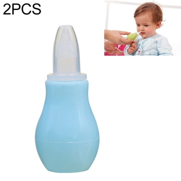 2 PCS Silicone Newborn Baby Children Nose Aspirator Toddler Nose Cleaner Infant Snot Vacuum Sucker Soft Tip Cleaner Baby Care Products(Blue)