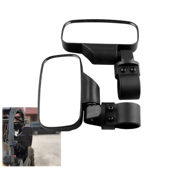 MB-MR016-BK 2 PCS Motorcycle UTV Modified Side View Mirrors for UTV with 1.75 inch and 2 inch Roll Cage(Black)