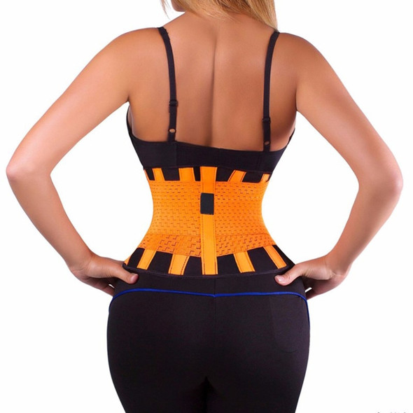 Men and Women Neoprene Lumbar Waist Support Unisex Exercise Weight Loss Burn Shaper Gym Fitness Belt, Size:S(Orange)