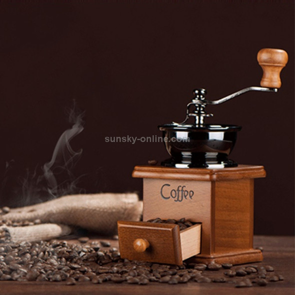 Classical Wooden Mini Coffee Grinder Manual Bean Spice Mill Hand Grinding Machine