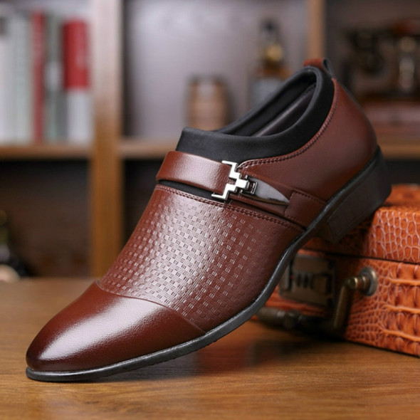 Autumn And Winter Business Dress Large Size Men's Shoes, Size:38(Brown)