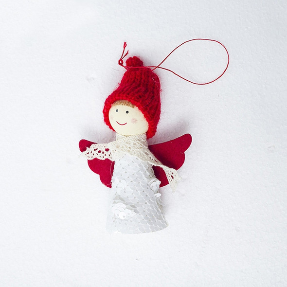 2 PCS Christmas Tree Plush Mini Doll Ornament, Specification: White Angel
