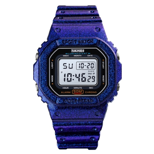 Skmei 1608 Multi-Function Student Electronic Watch Waterproof Timing Silicone Sports Watch(Blue)