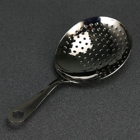 Stainless Steel Ice Filter Spoon Bartending Equipment, Specification:Black With Holes