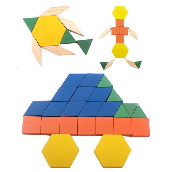 Children 125 Grain of Building Blocks Seven-piece Puzzle Wooden Intelligent Jigsaw Puzzle Educational Toys, Size: 23*21*5.5cm