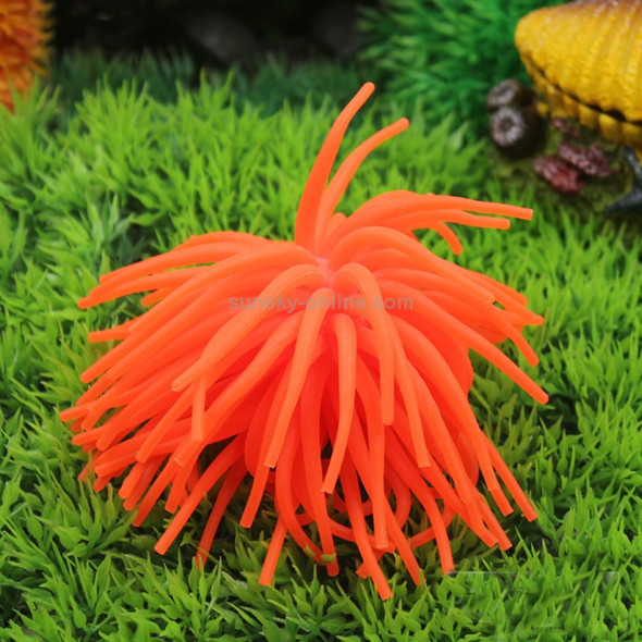 3 PCS Aquarium Articles Decoration TPR Simulation Sea Urchin Ball Coral, Size: L, Diameter: 13cm(Orange)