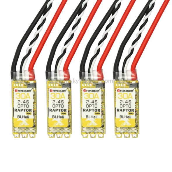 4 PCS Flycolor Raptor 390 30A 2-4S Electric Speed Controller