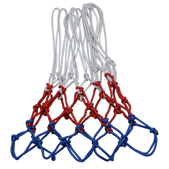 Bold Edition Polyester Rope Basketball Frame Net (White Red Blue)