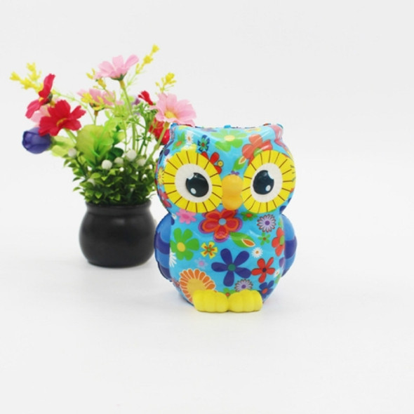 Slow Rebound Ornaments Owl Simulation Stress Relief Toy PU Color Printing Crafts(Colorful 1)