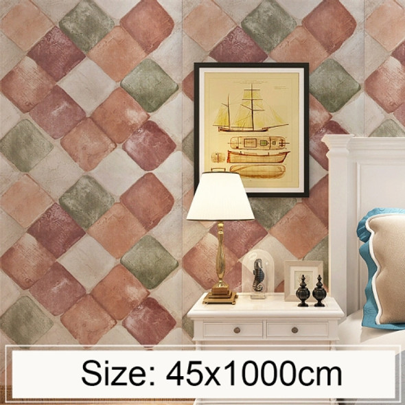 Colorful Stone Creative 3D Stone Brick Decoration Wallpaper Stickers Bedroom Living Room Wall Waterproof Wallpaper Roll, Size: 45 x 1000cm