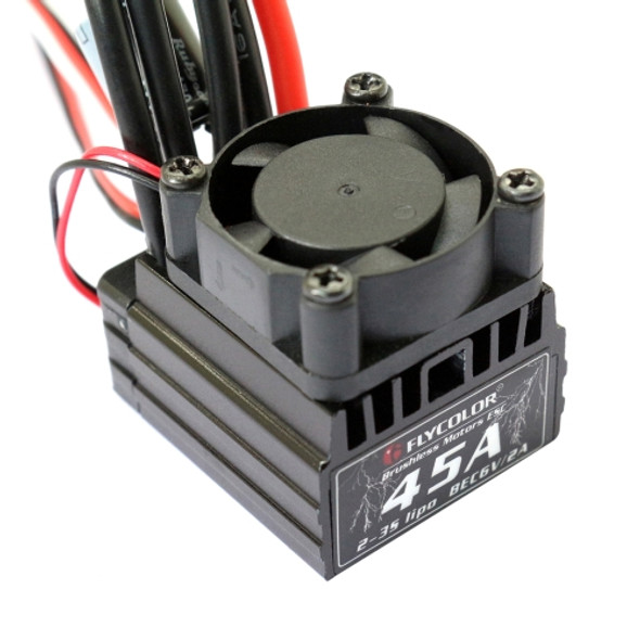 Flycolor Thunder Series 45A Sensorless Brushless Electronic Speed Controller with Fan for RC Car