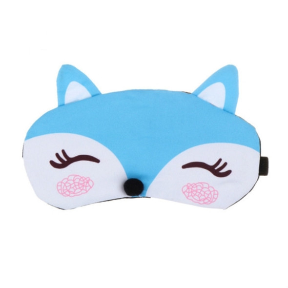 Cute Fox 3D Sleep Mask Rest Travel Sleeping Cover Sleep Ice Mask(Blue)