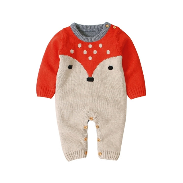 Boys And Girls Cartoon Fox Knit Romper (Color:Mika Size:100cm)