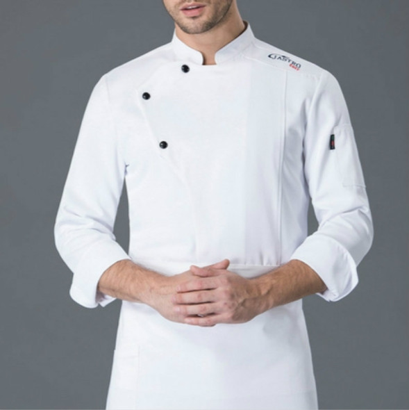 Long Sleeve Chef Clothes Overalls, Size:M(White)