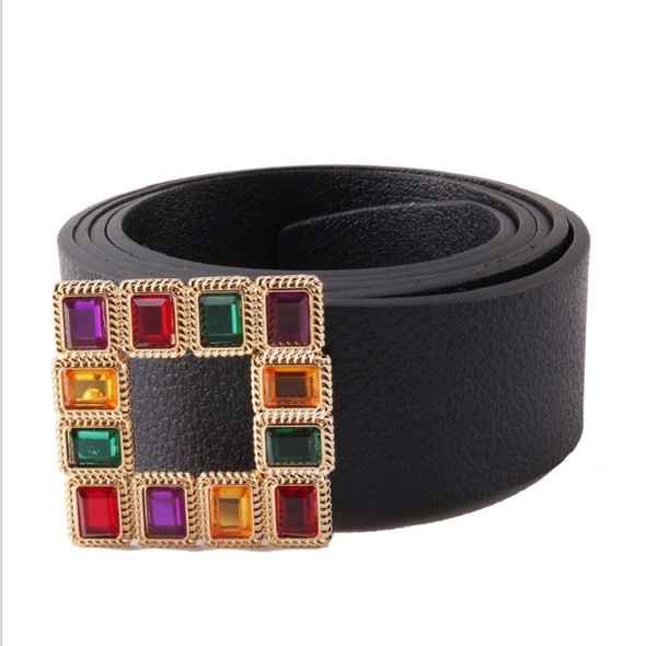 Square Colorful Gemstone Belt Dress Accessories, Belt Length:120 x 4.5cm(Colorful)