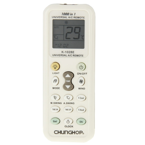 Chunghop K-1028E 1000 in 1 Universal A/C Remote Controller with Flashlight(White)