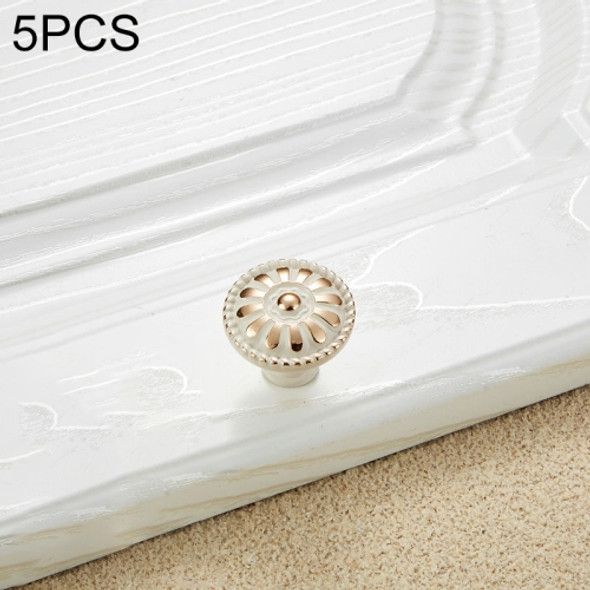 5 PCS 6041 Large Single Hole Ivory White Paint Closet Cabinet Handle Diameter: 30mm