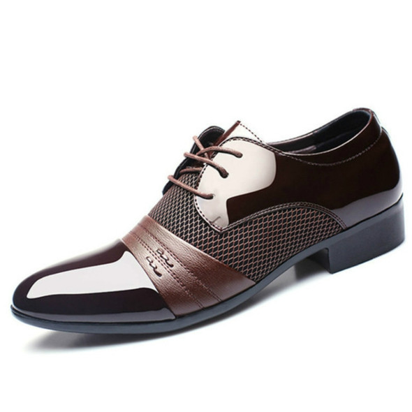 Flat Shoes Breathable Men Business Dress Shoes, Size:39(Brown)