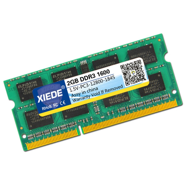 XIEDE DDR3 1600MHz 2GB 12800 Frequency Memory RAM Module Double Sided Particles for Laptop