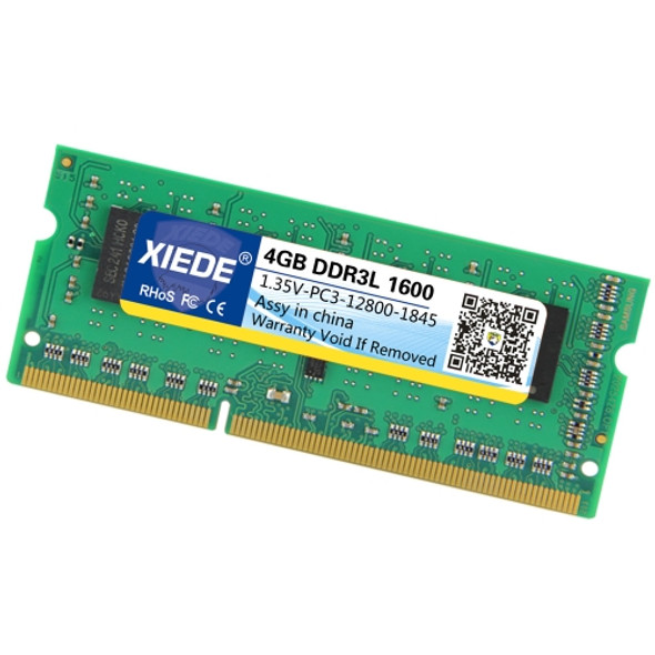 XIEDE 1.35V Low Voltage DDR3L 1600MHz 4GB 12800 Frequency Memory RAM Module for Laptop
