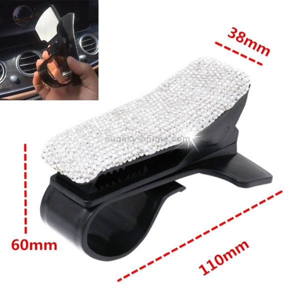 Diamond Car Phone Holder 360 Degree Rotating Creative Car Dashboard Mobile Holders(White )