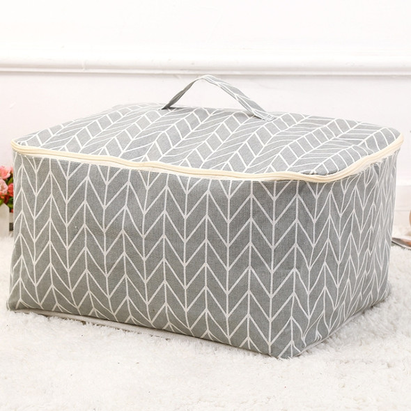 Cotton Linen Fabric Quilt Storage Bag Folding Organizer Bag(Gray)