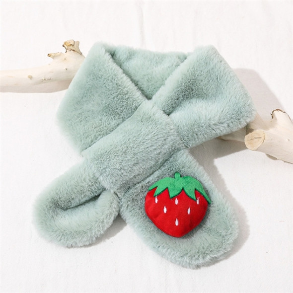Strawberry+Lake Green Children Winter Plush Warm Scarf, Size:75 x 10cm