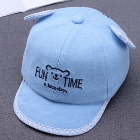 Spring and Autumn Thin Children Bear Pattern Peaked Cap Baseball Cap(Blue)