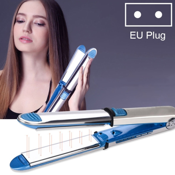 2 in 1 Titanium Hair Straighter Curler Iron(Blue)