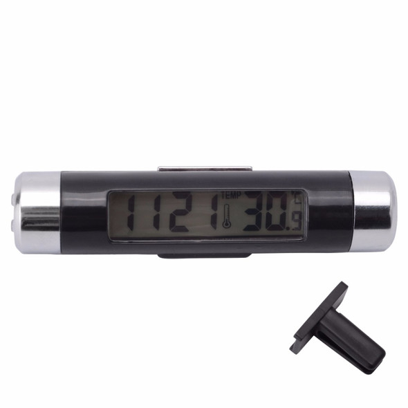 2 in 1 Car Auto Thermometer Clock Calendar LCD Display Screen